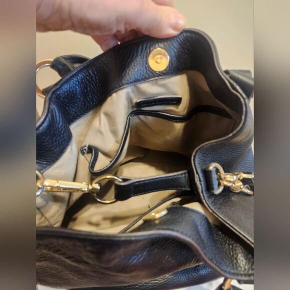 G.I.L.I. "Got It Love It" Black Pebbled Leather Satchel/Shoulder Bag $395 EUC - Picture 8 of 10